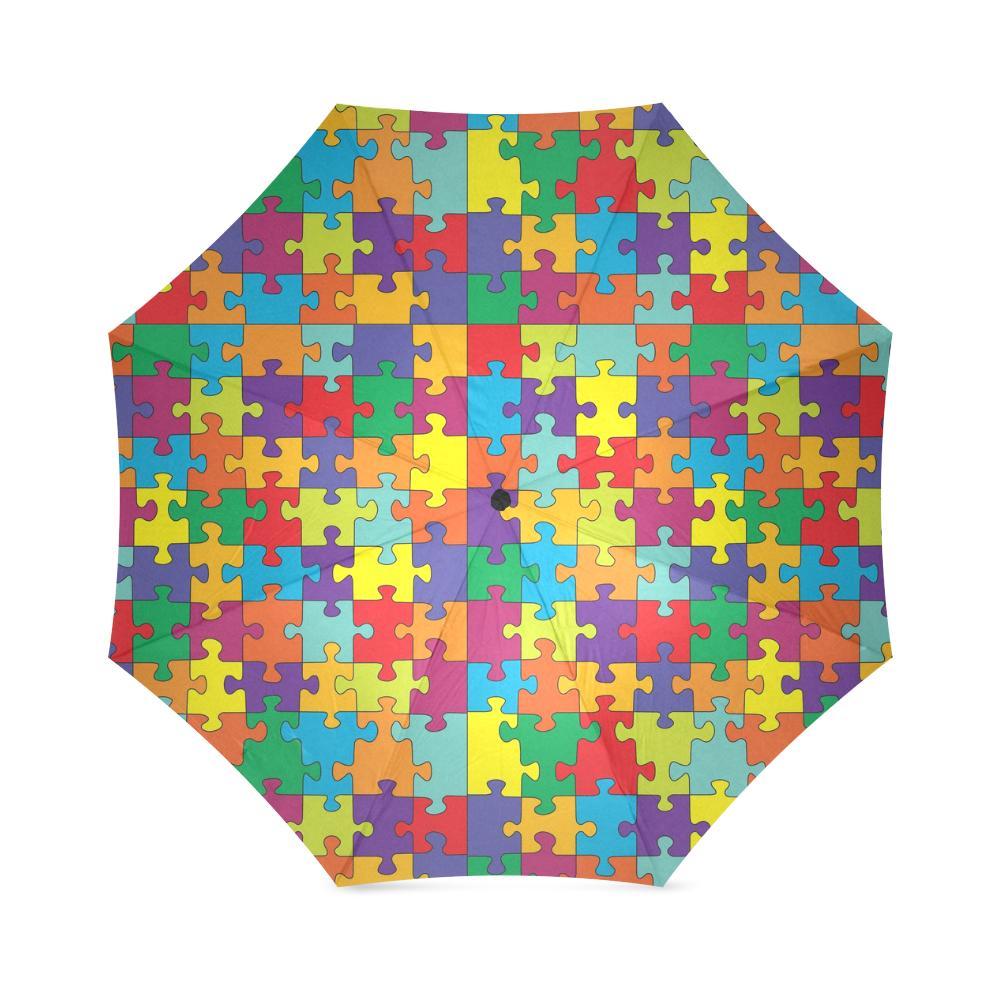 Autism Awareness Merchandise Pattern Print Foldable Umbrella-grizzshop