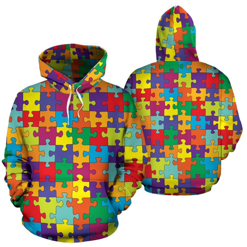Autism Awareness Merchandise Pattern Print Women Men Pullover Hoodie-grizzshop