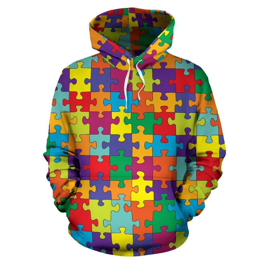 Autism Awareness Merchandise Pattern Print Women Men Pullover Hoodie-grizzshop
