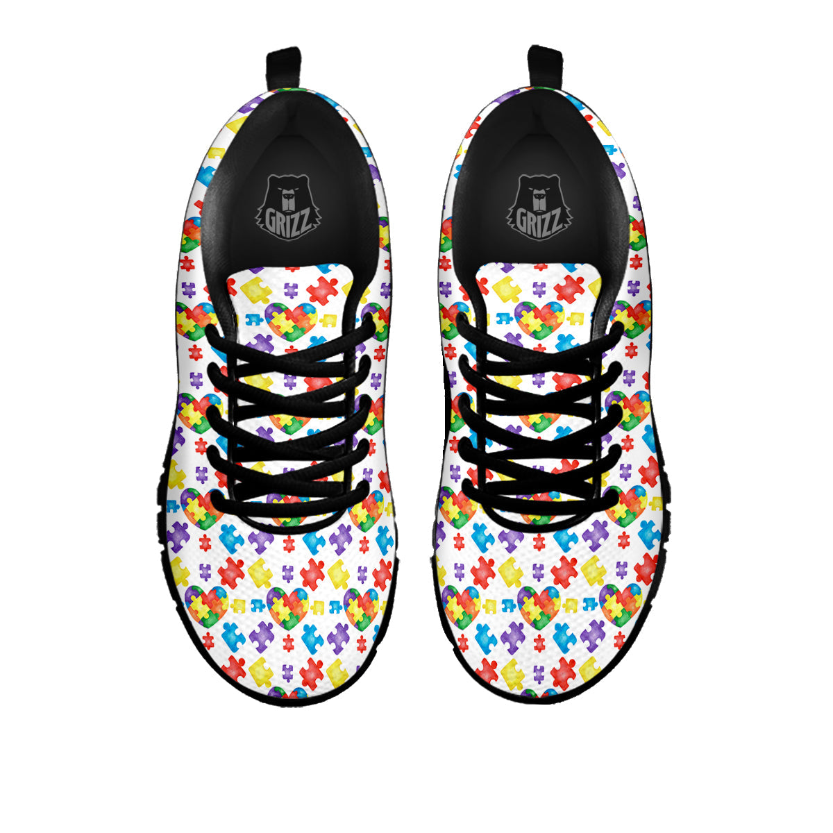 Autism Awareness Print Pattern Black Sneaker-grizzshop