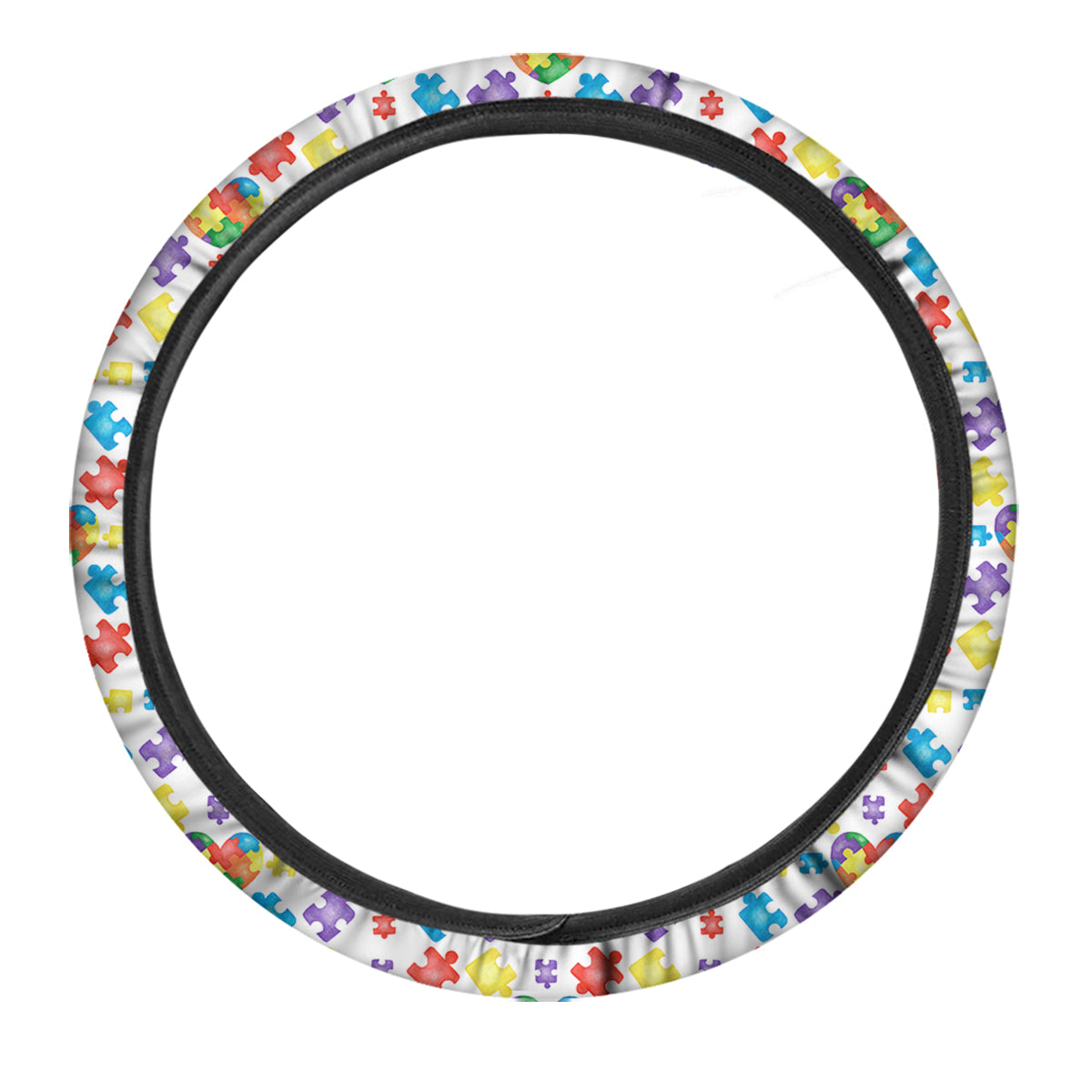 Autism Awareness Print Pattern Car Steering Wheel Cover-grizzshop