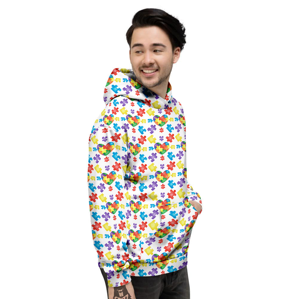 Autism Awareness Print Pattern Men's Hoodie-grizzshop