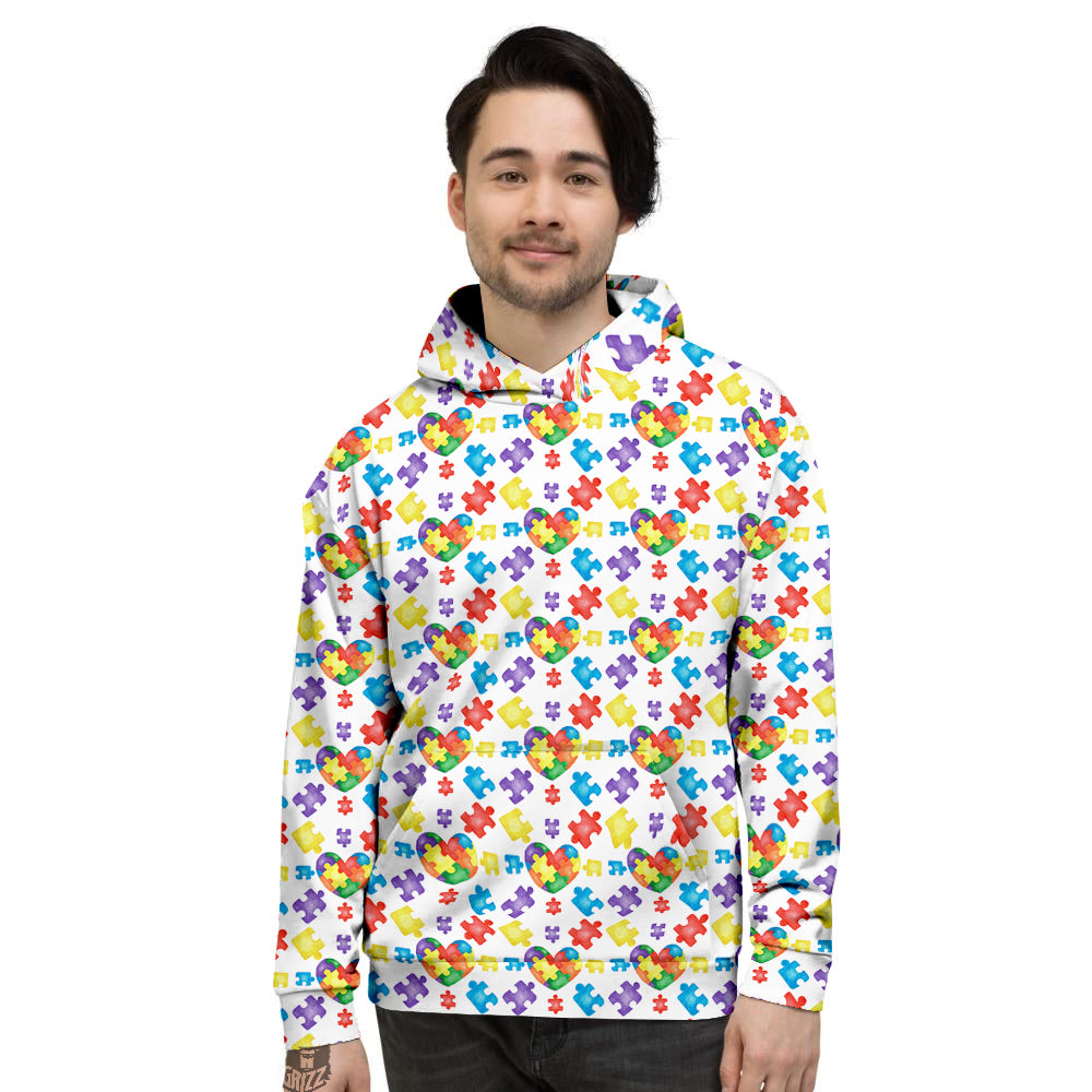 Autism Awareness Print Pattern Men's Hoodie-grizzshop