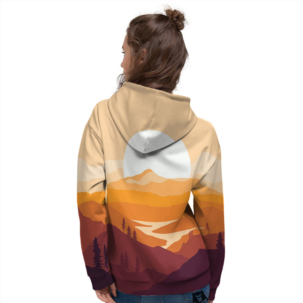 Autumn Mountains Sunset Print Women's Hoodie-grizzshop