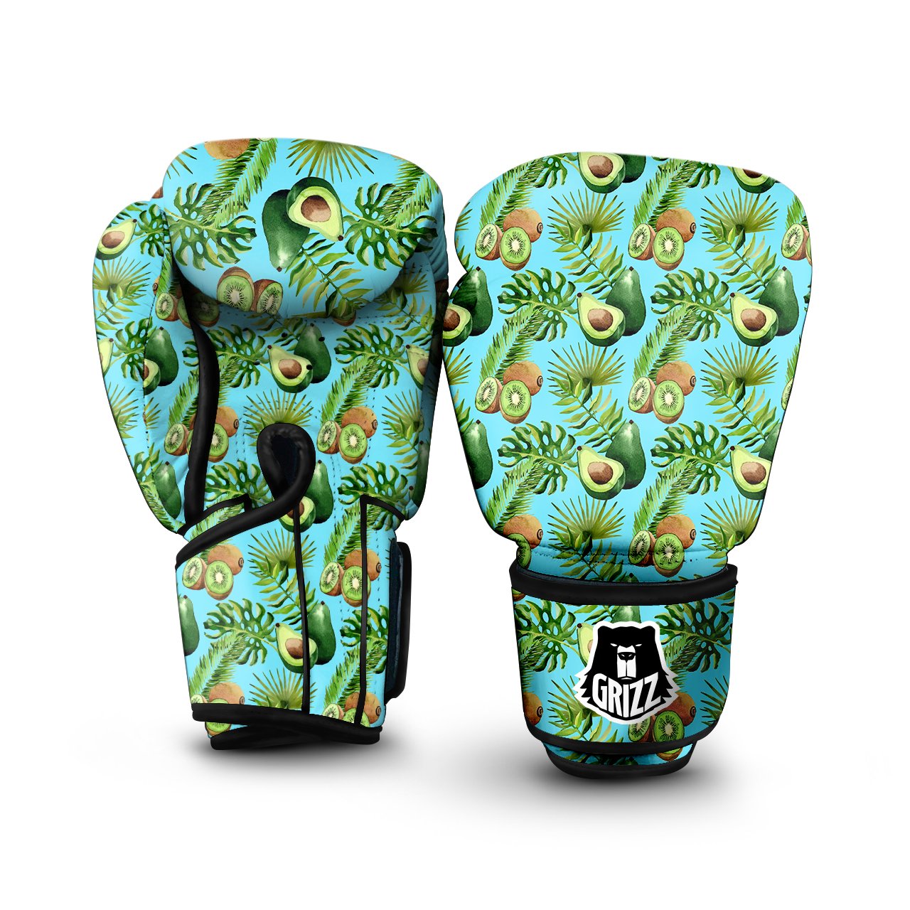 Avocado And Watercolor Kiwi Print Pattern Boxing Gloves-grizzshop