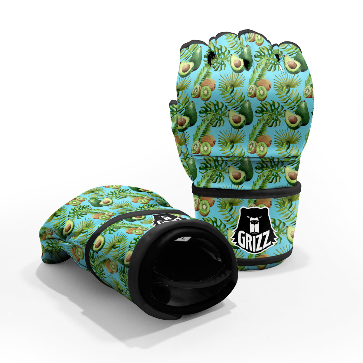 Avocado And Watercolor Kiwi Print Pattern MMA Gloves-grizzshop