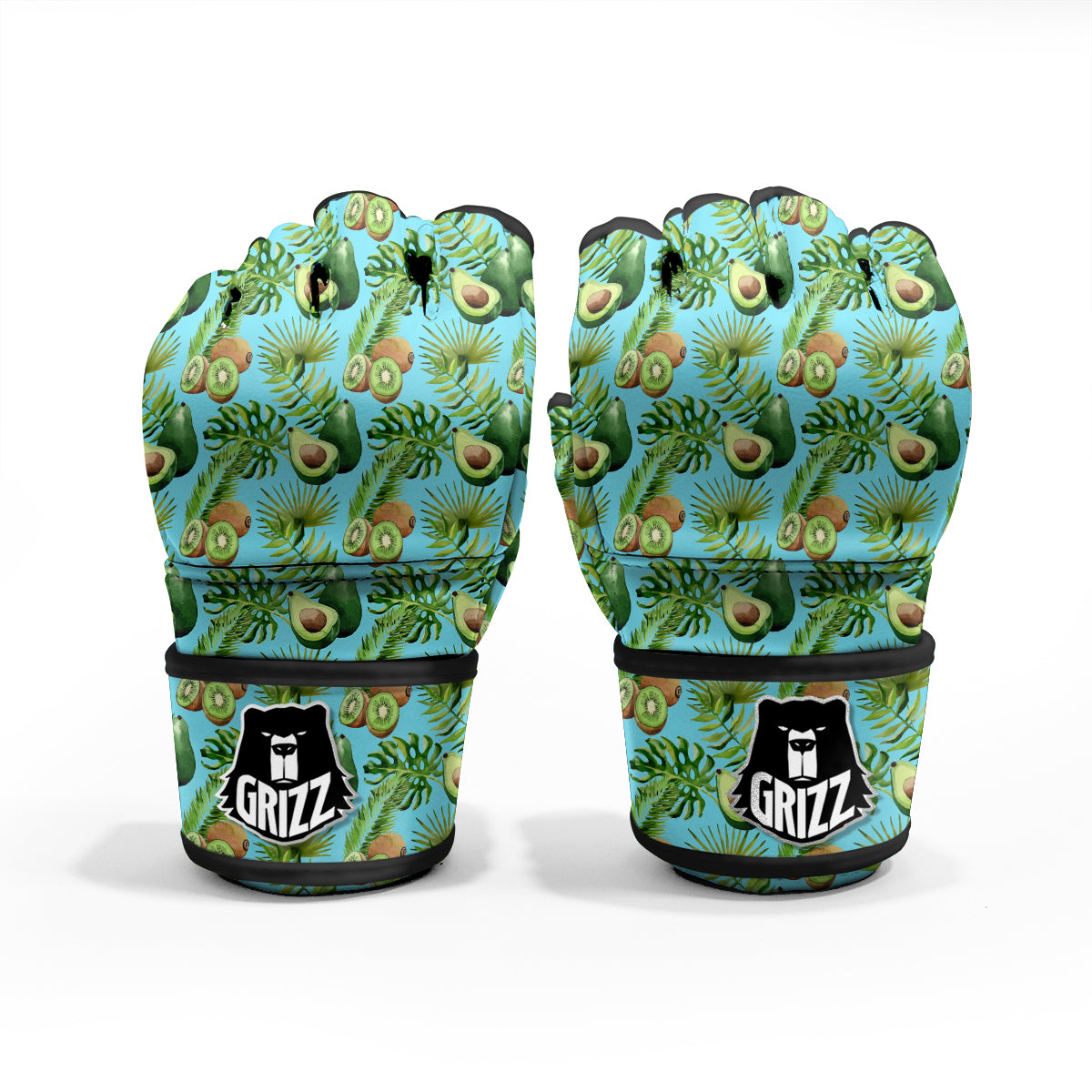 Avocado And Watercolor Kiwi Print Pattern MMA Gloves-grizzshop