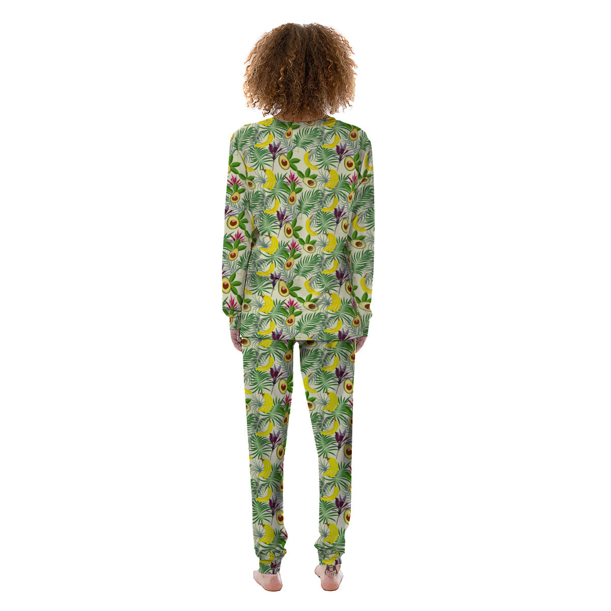 Avocado Banana Leaf Print Pattern Women's Pajamas-grizzshop
