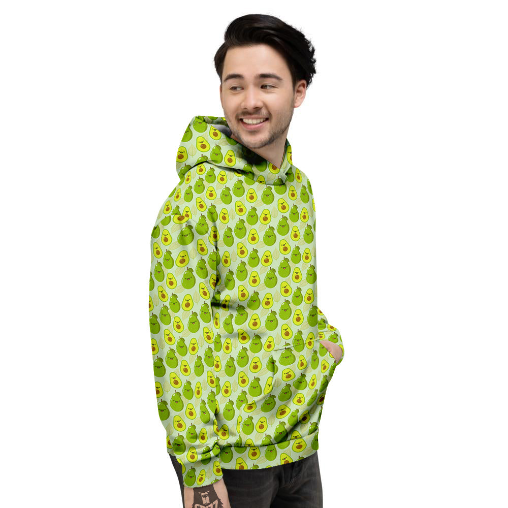 Avocado Cartoon Print Pattern Men's Hoodie-grizzshop