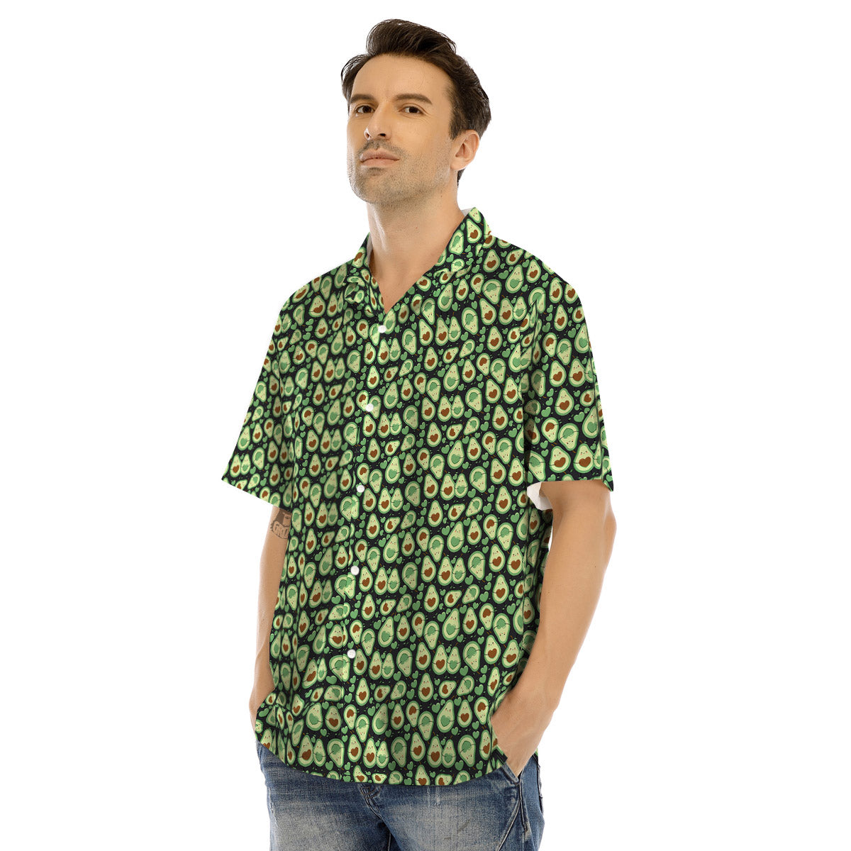 Avocado Cute Print Pattern Men's Hawaiian Shirt-grizzshop