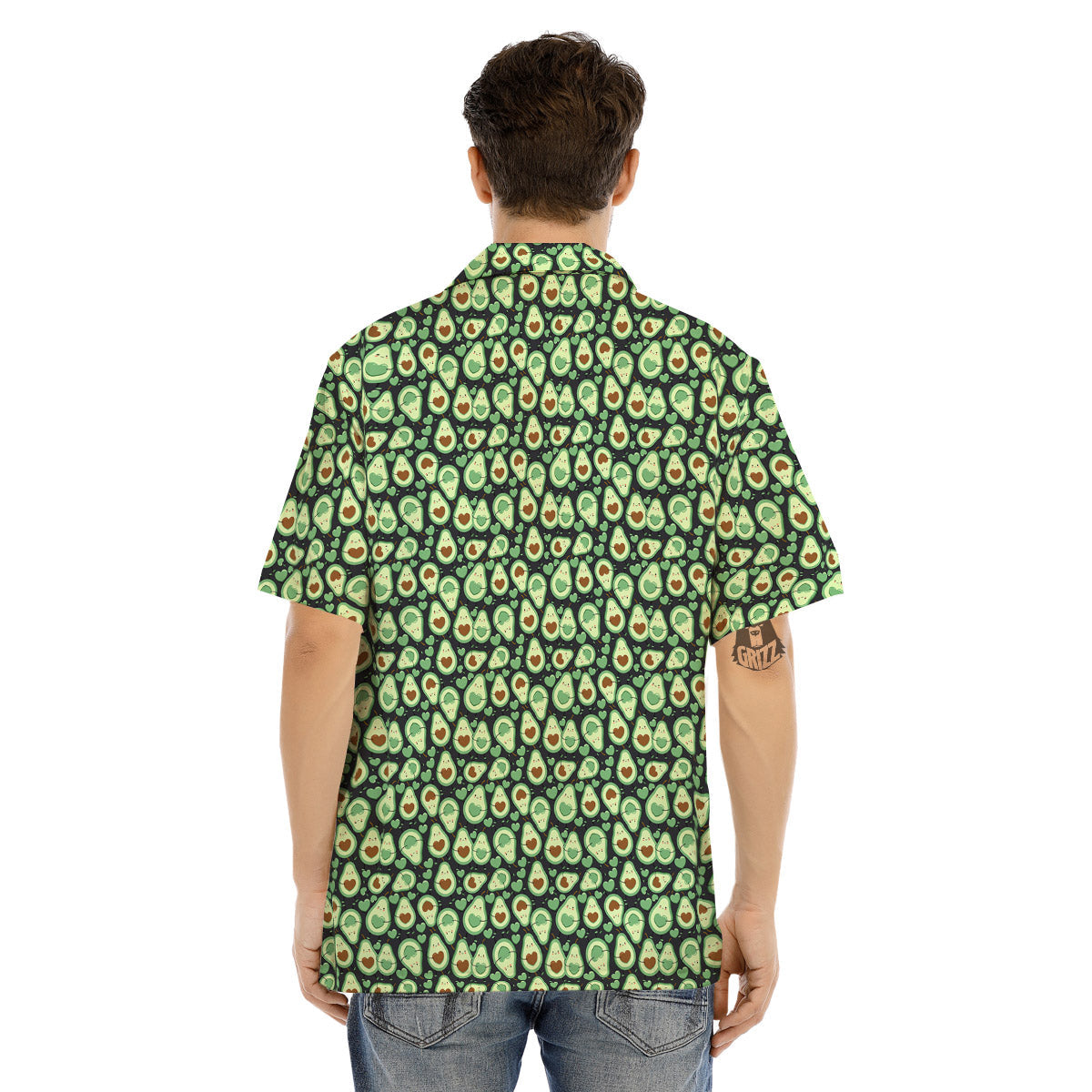 Avocado Cute Print Pattern Men's Hawaiian Shirt-grizzshop