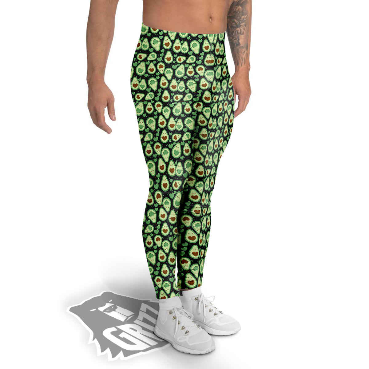 Avocado Cute Print Pattern Men's Leggings-grizzshop
