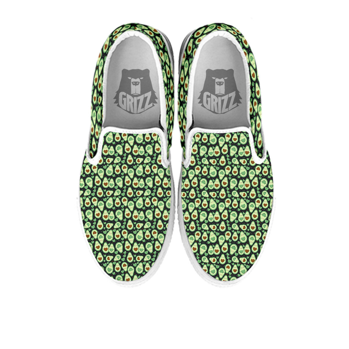 Avocado Cute Print Pattern White Slip On Shoes-grizzshop