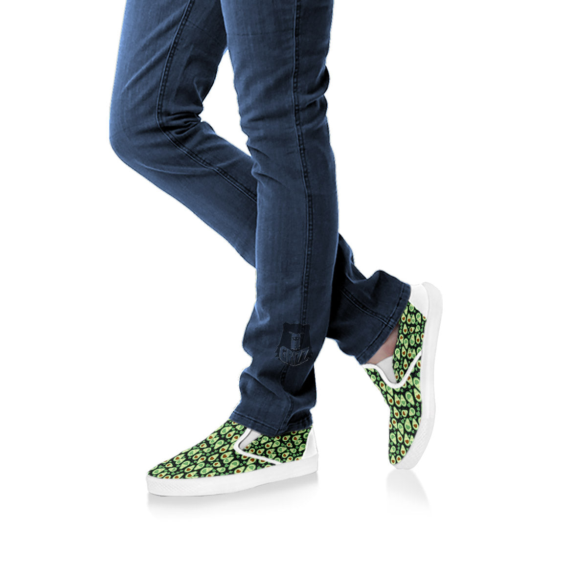 Avocado Cute Print Pattern White Slip On Shoes-grizzshop