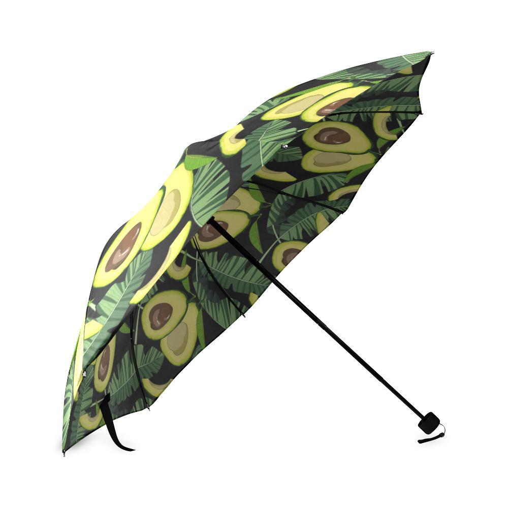 Avocado Floral Palm Leaves Pattern Print Foldable Umbrella-grizzshop