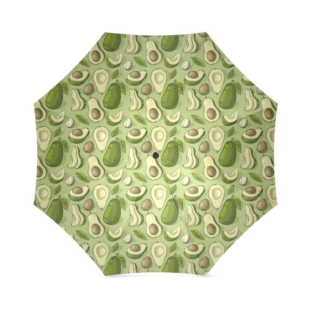 Avocado Green Pattern Print Foldable Umbrella-grizzshop