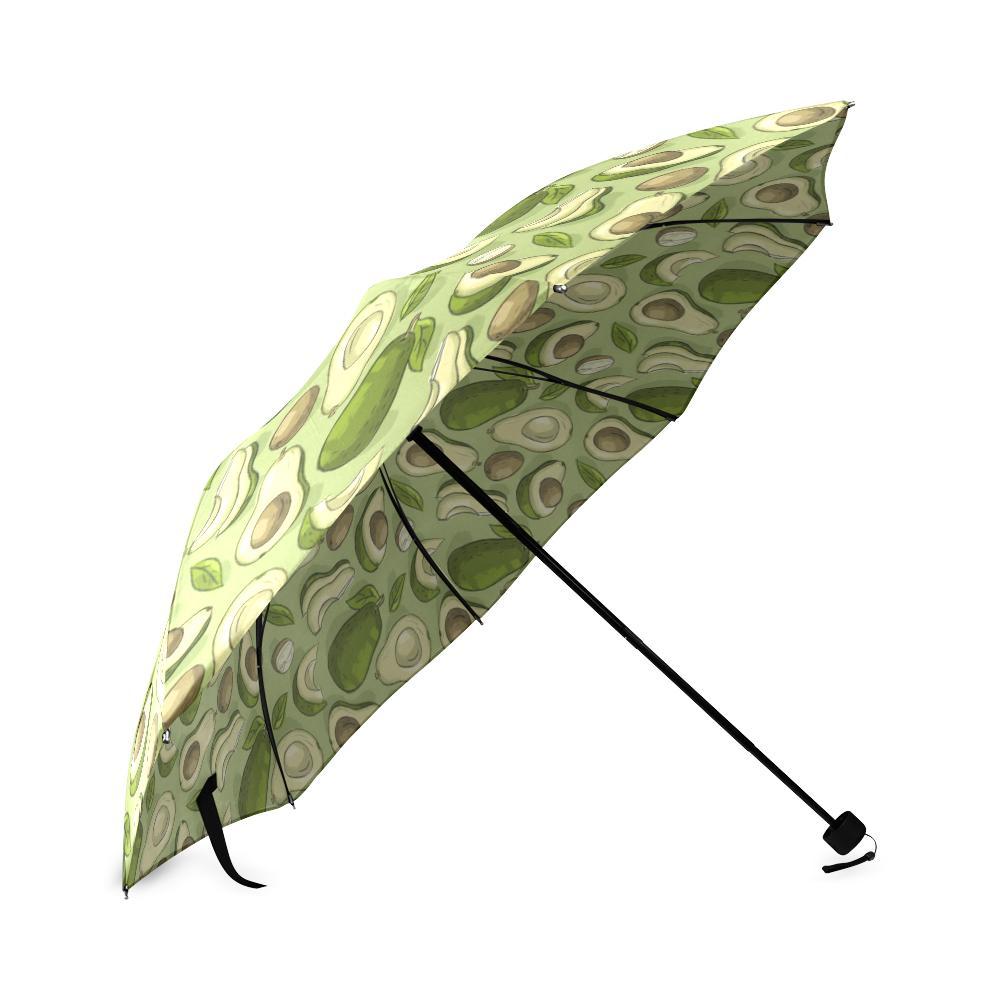 Avocado Green Pattern Print Foldable Umbrella-grizzshop