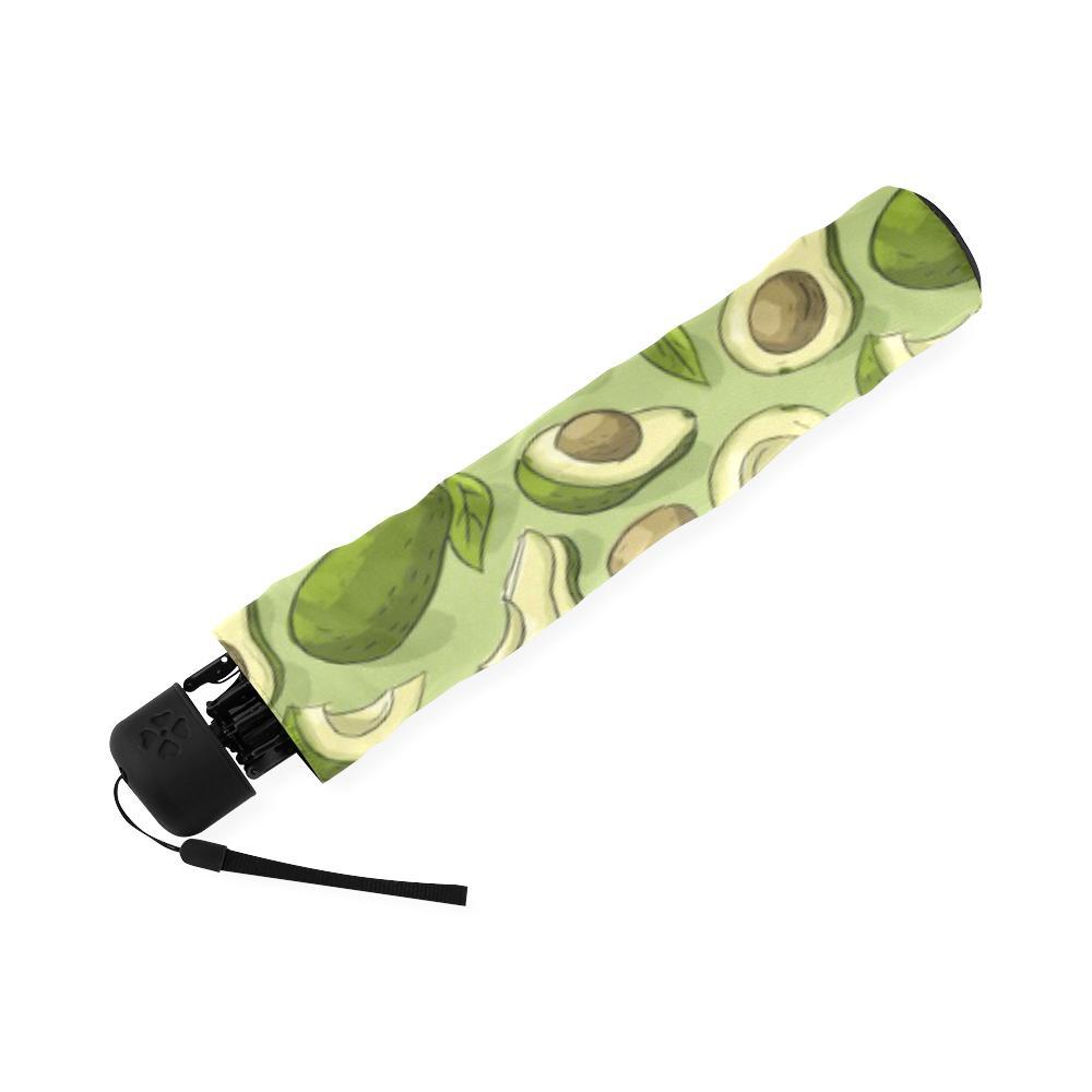 Avocado Green Pattern Print Foldable Umbrella-grizzshop