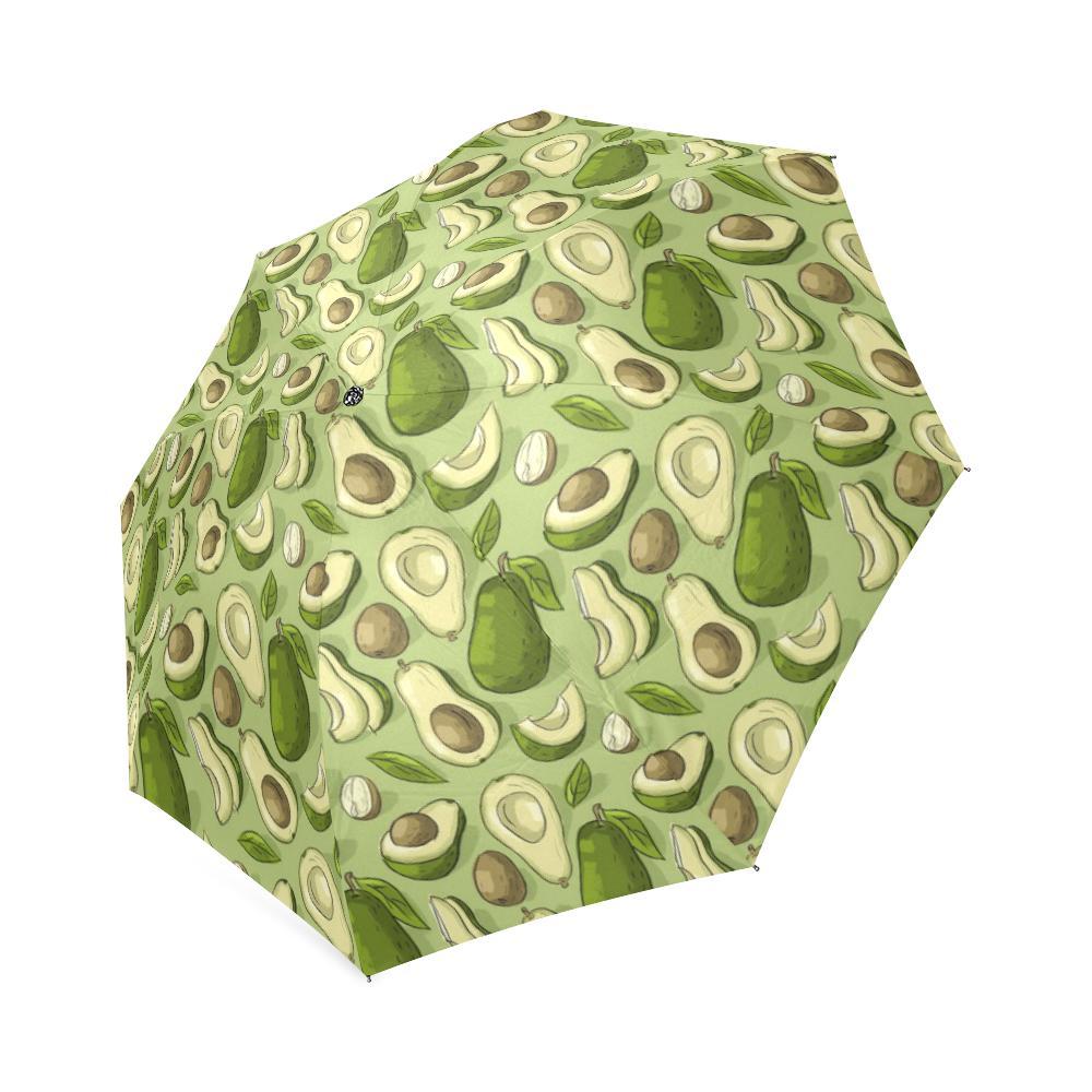 Avocado Green Pattern Print Foldable Umbrella-grizzshop