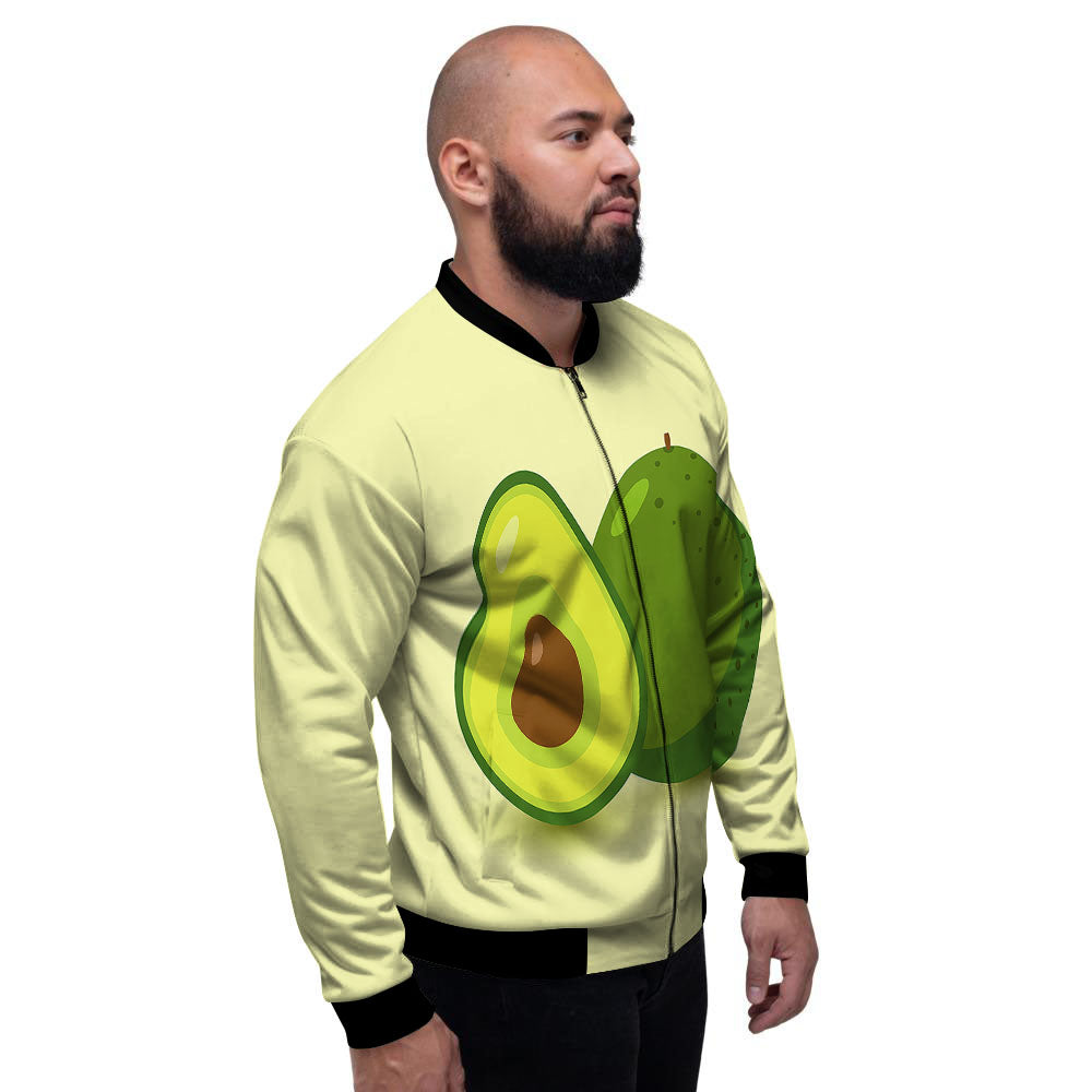 Avocado Green Print Men's Bomber Jacket-grizzshop