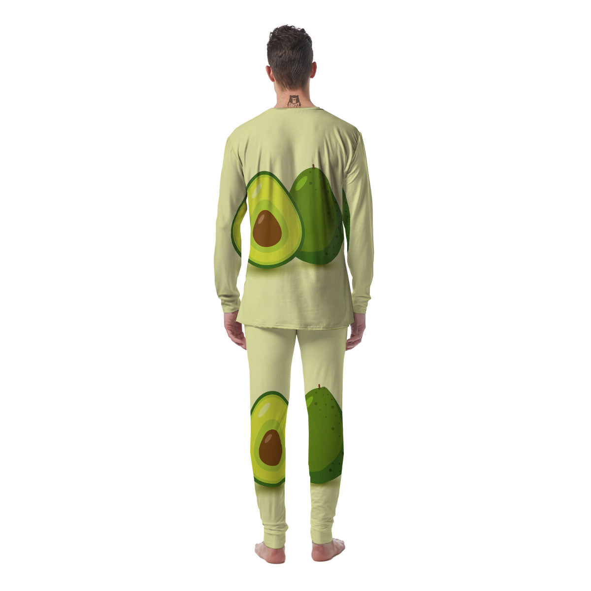 Avocado Green Print Men's Pajamas-grizzshop