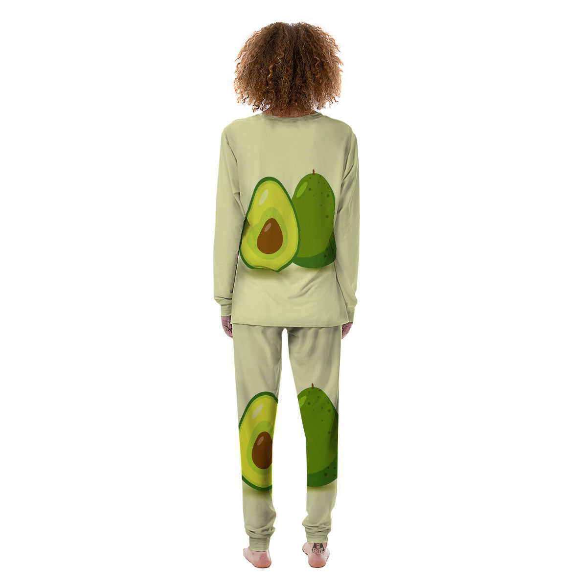 Avocado Green Print Women's Pajamas-grizzshop