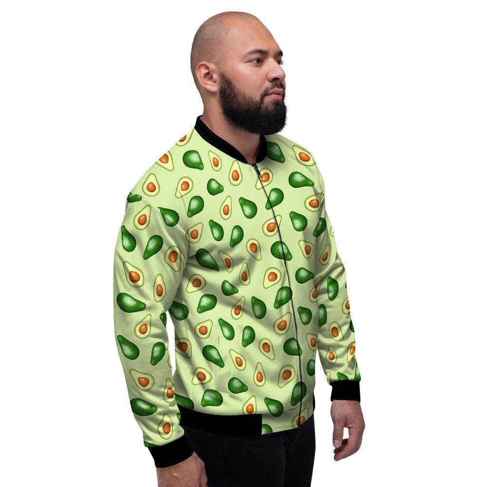 Avocado Half Cut Print Men's Bomber Jacket-grizzshop
