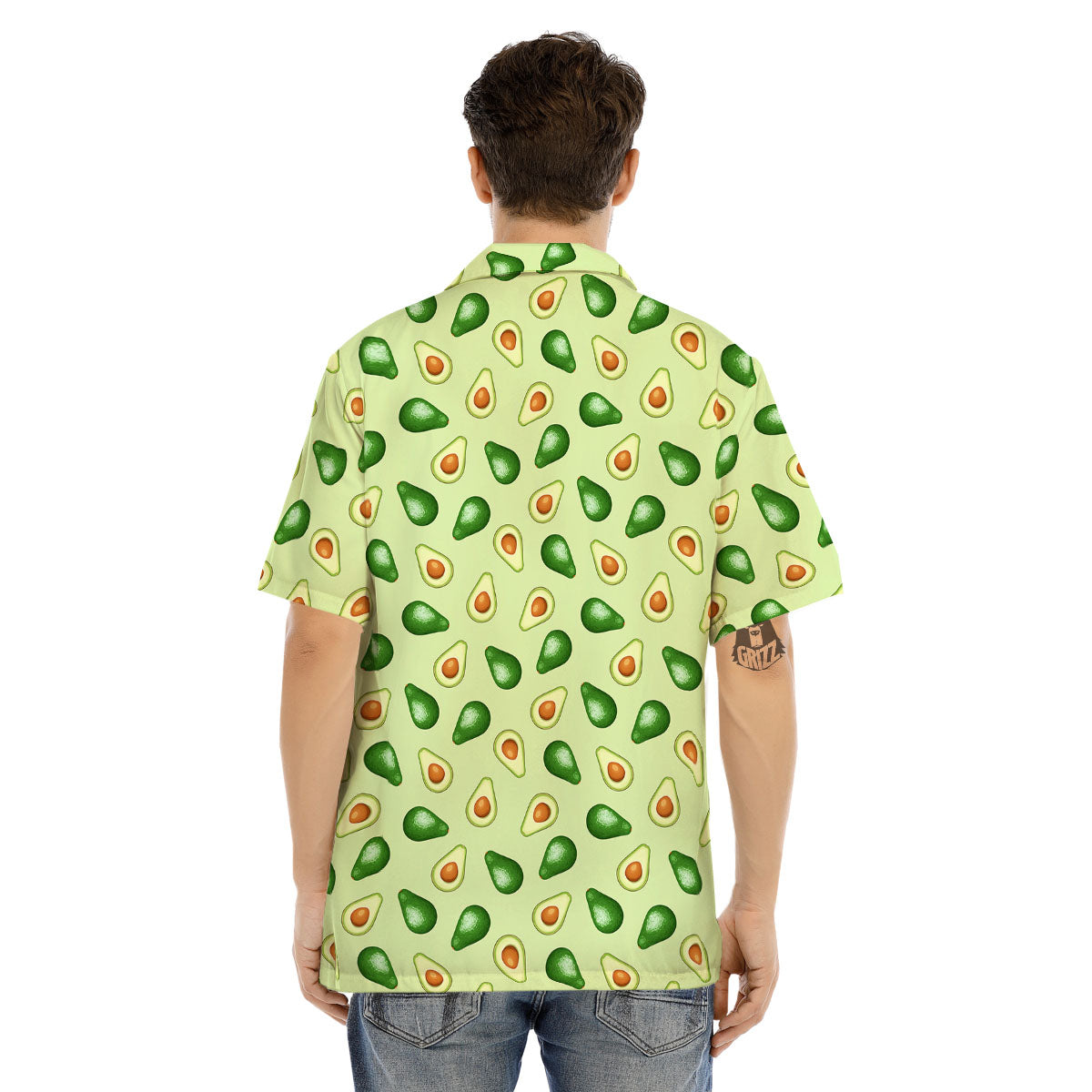 Avocado Half Cut Print Men's Hawaiian Shirt-grizzshop