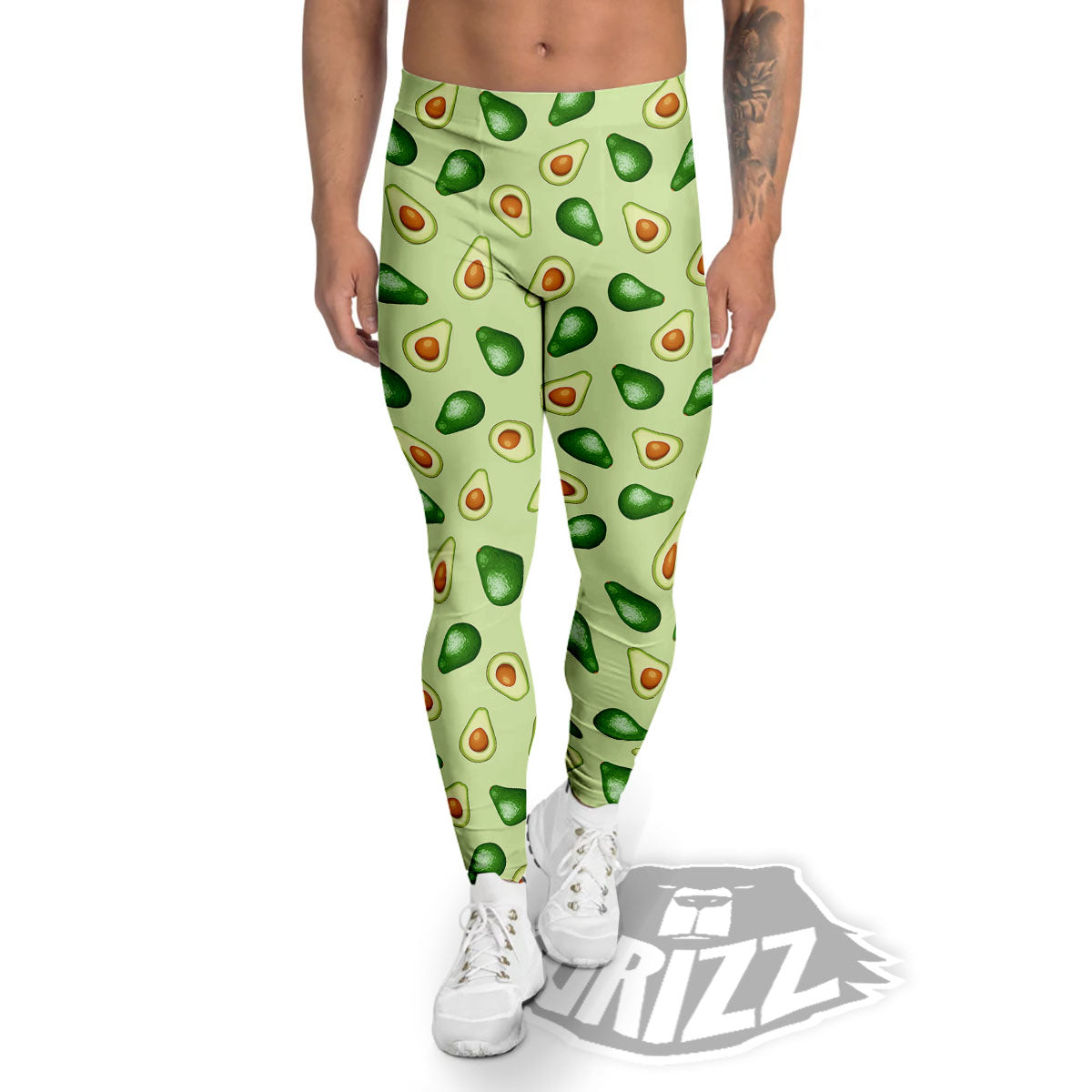 Avocado Half Cut Print Men's Leggings-grizzshop