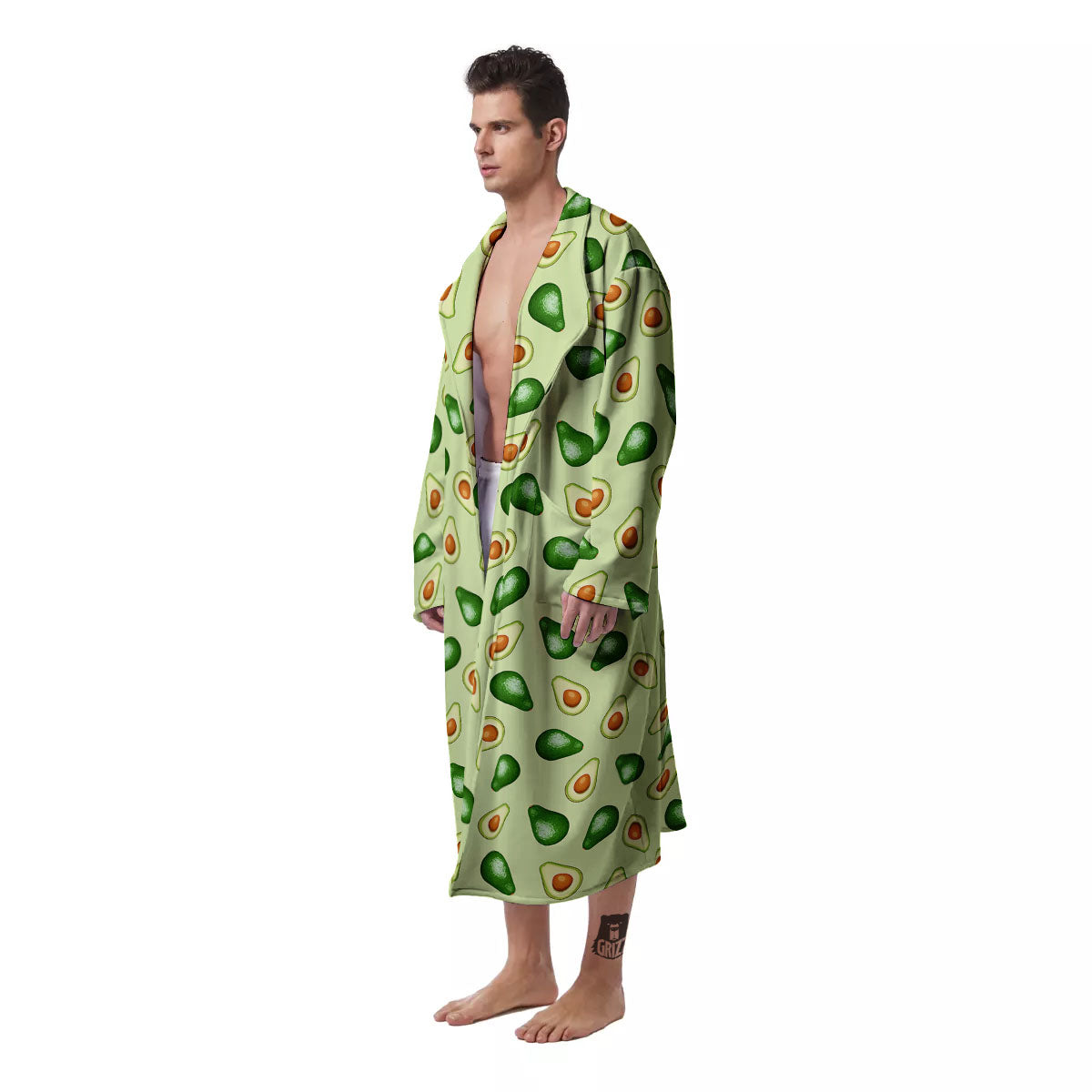 Avocado Half Cut Print Men's Robe-grizzshop