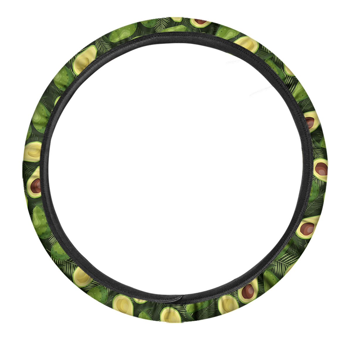 Avocado Half Cut Print Pattern Car Steering Wheel Cover-grizzshop