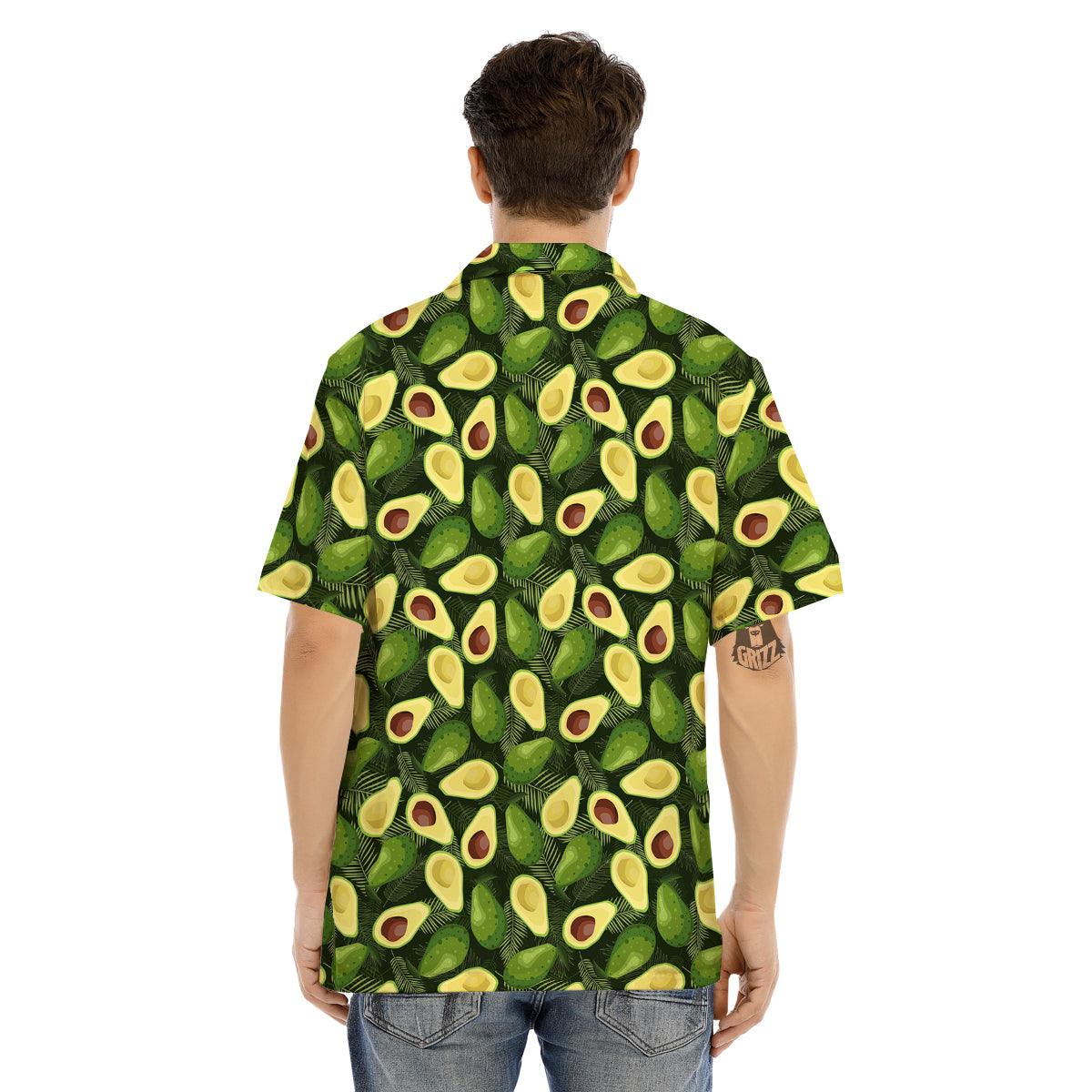 Avocado Half Cut Print Pattern Men's Hawaiian Shirt-grizzshop