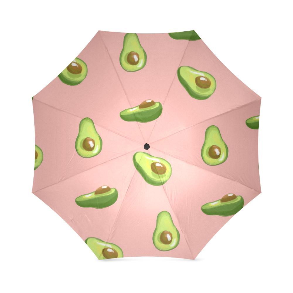 Avocado Pink Pattern Print Foldable Umbrella-grizzshop
