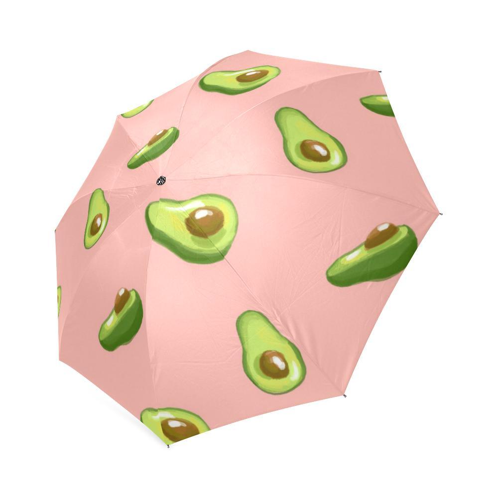 Avocado Pink Pattern Print Foldable Umbrella-grizzshop