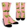 Avocado Pink Pattern Print Unisex Crew Socks-grizzshop