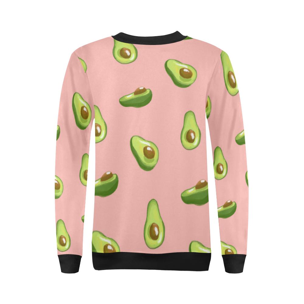 Avocado Pink Pattern Print Women Crewneck Sweatshirt-grizzshop