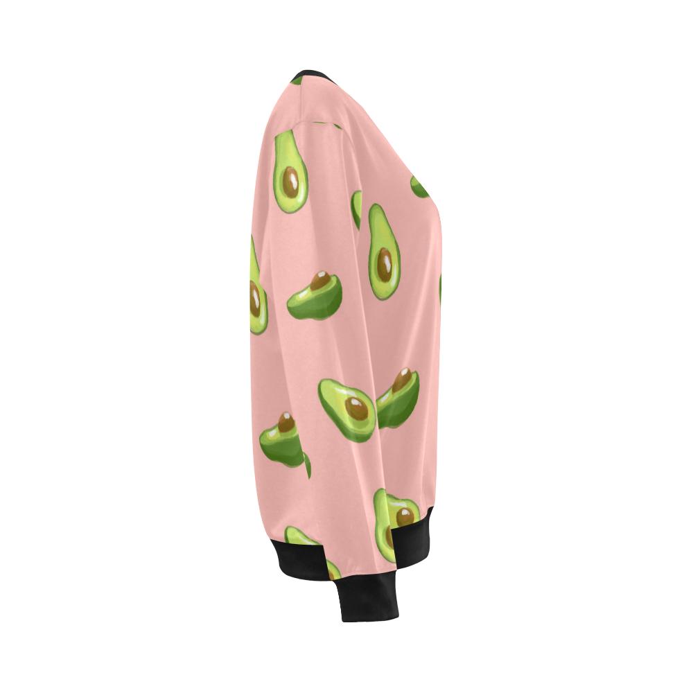 Avocado Pink Pattern Print Women Crewneck Sweatshirt-grizzshop