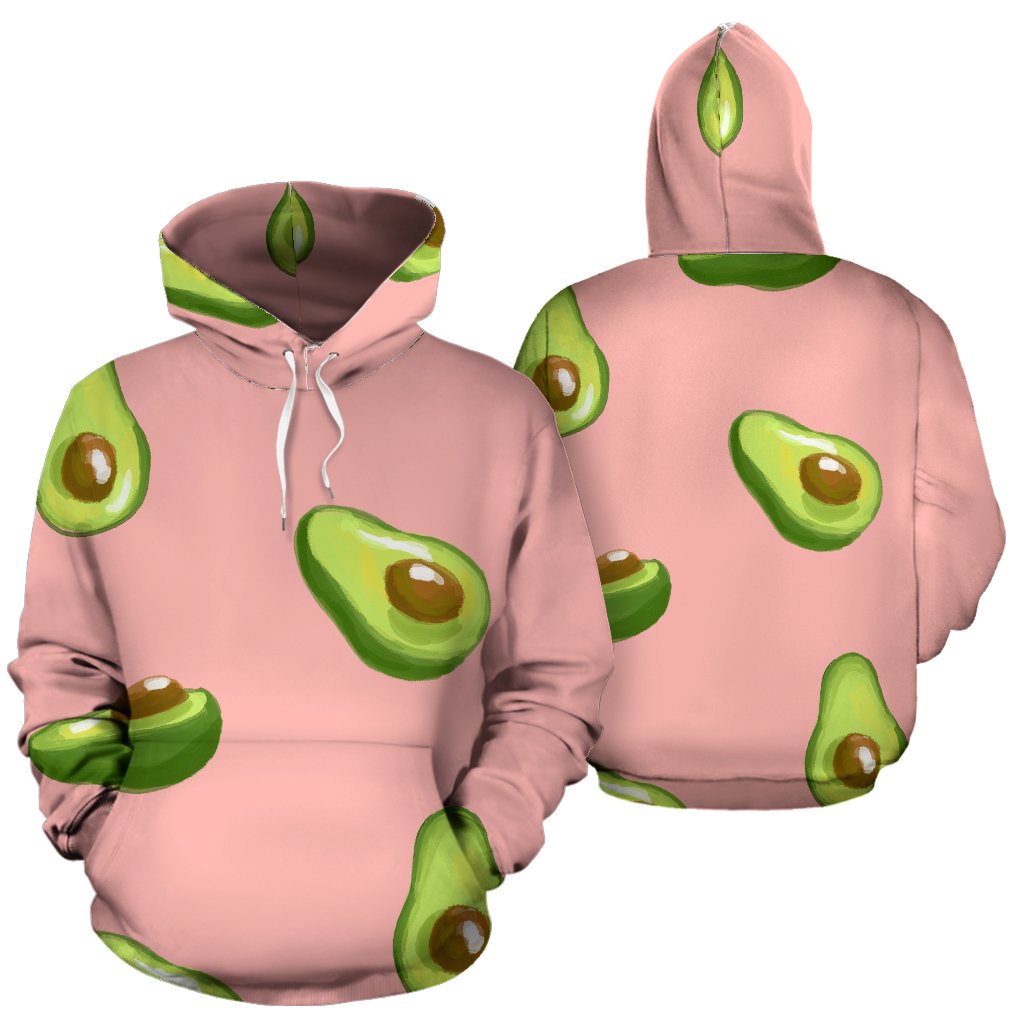 Avocado Pink Pattern Print Women Men Pullover Hoodie-grizzshop