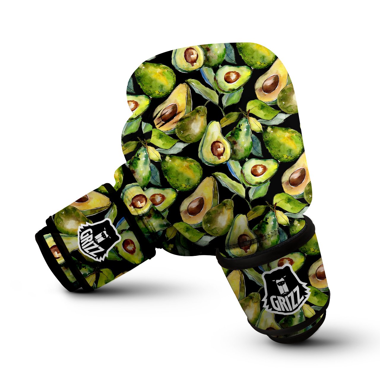 Avocado Watercolor Print Pattern Boxing Gloves-grizzshop