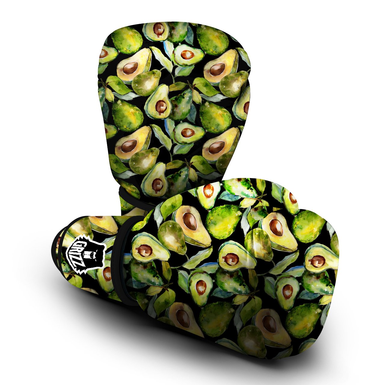 Avocado Watercolor Print Pattern Boxing Gloves-grizzshop