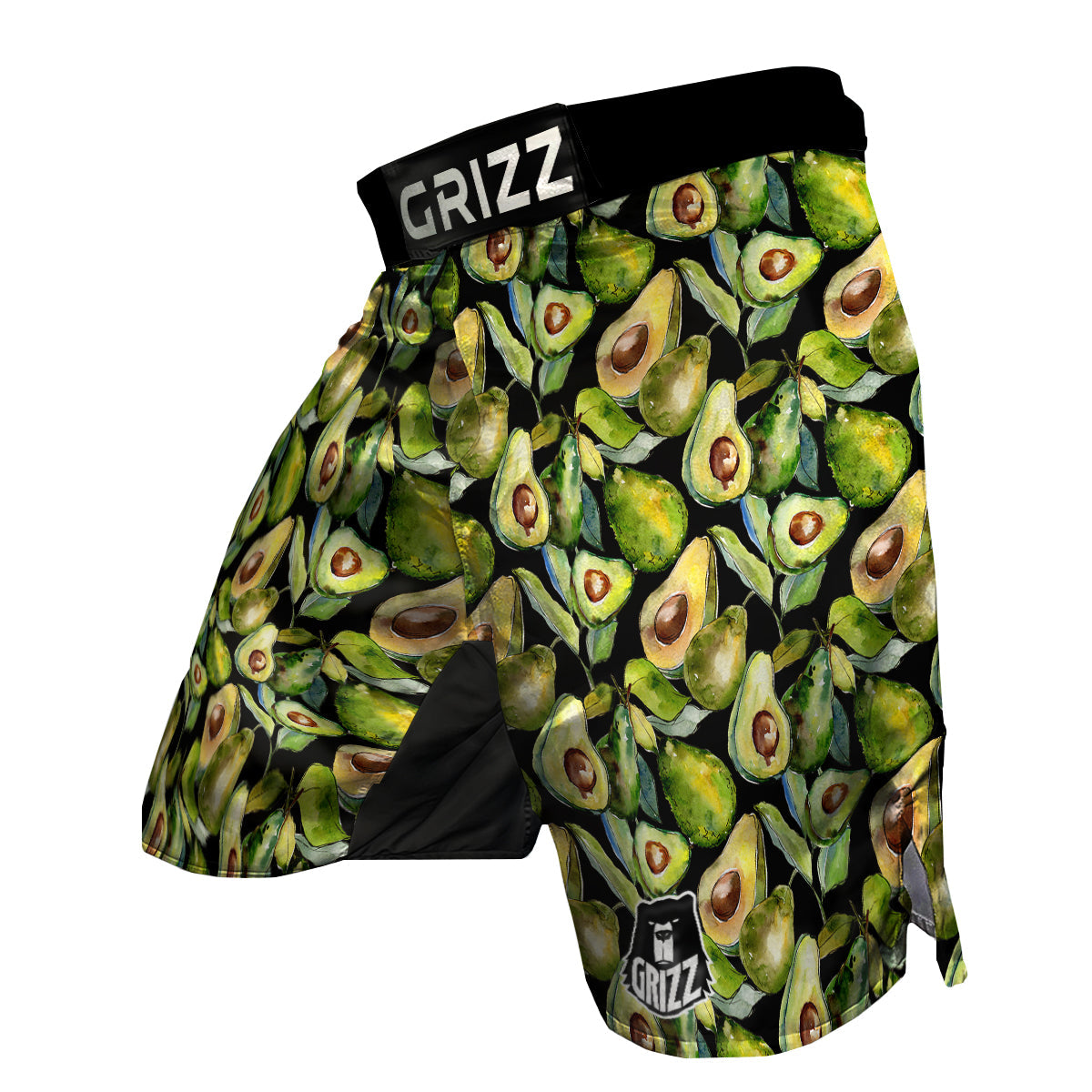 Avocado Watercolor Print Pattern MMA Shorts-grizzshop