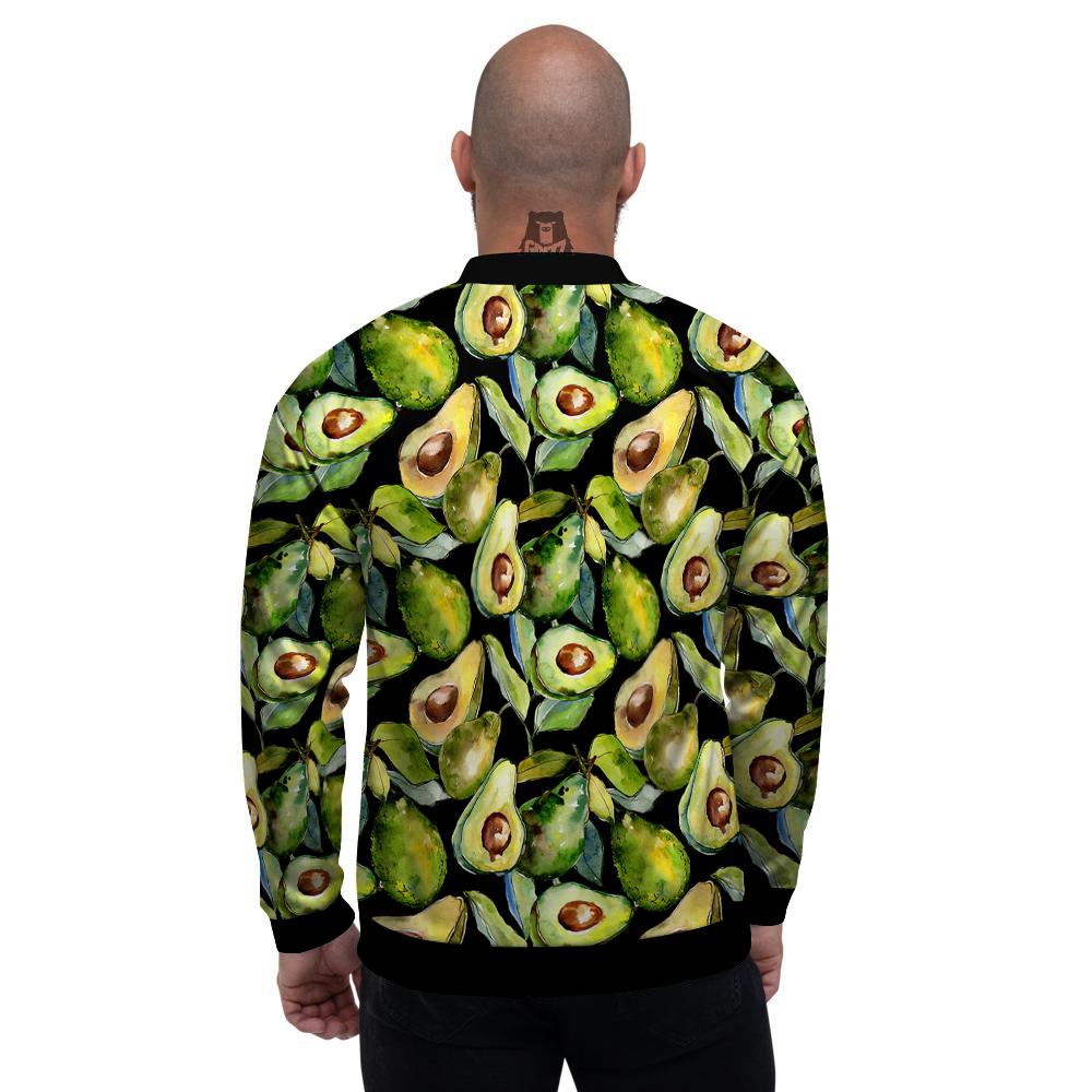 Avocado Watercolor Print Pattern Men's Bomber Jacket-grizzshop
