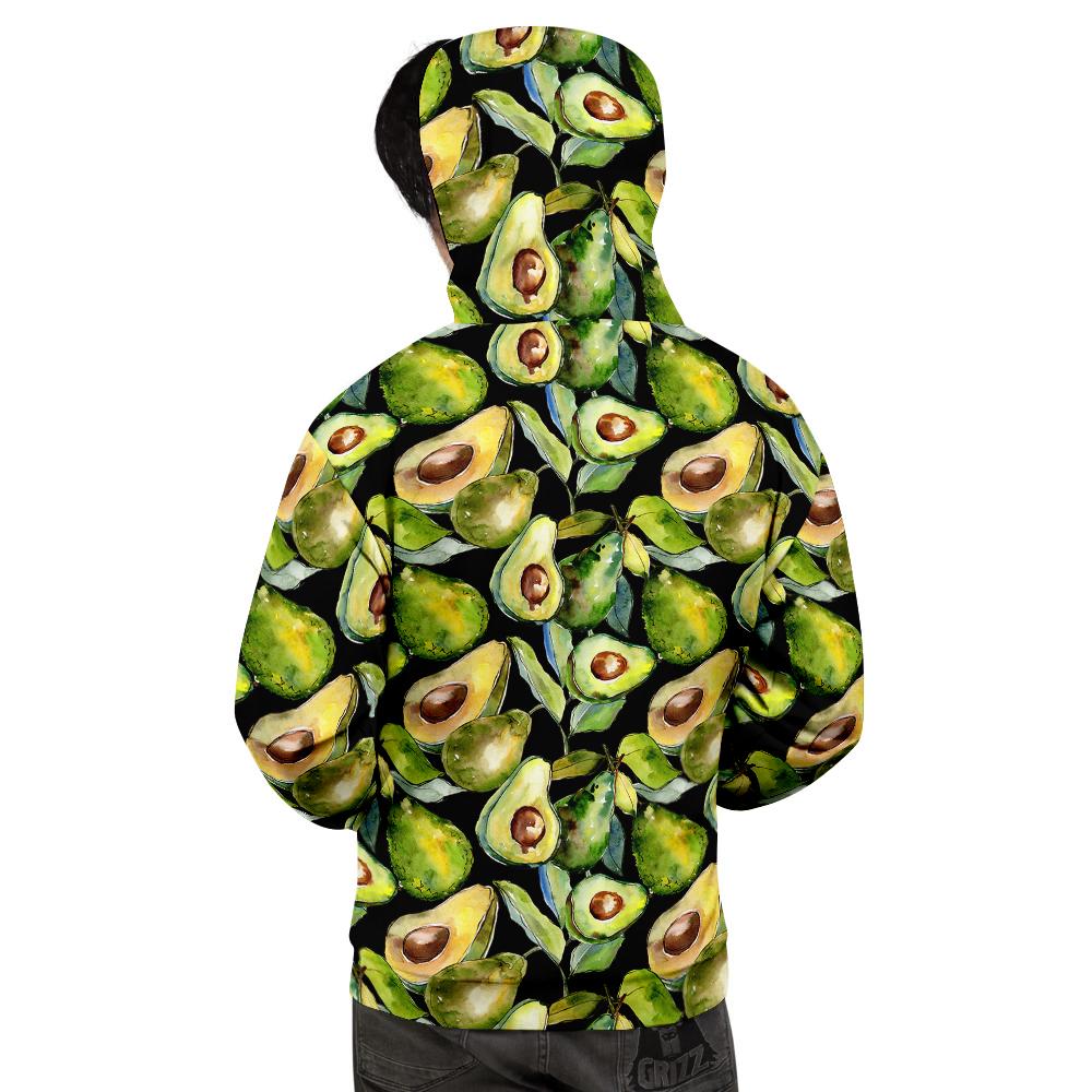 Avocado Watercolor Print Pattern Men's Hoodie-grizzshop