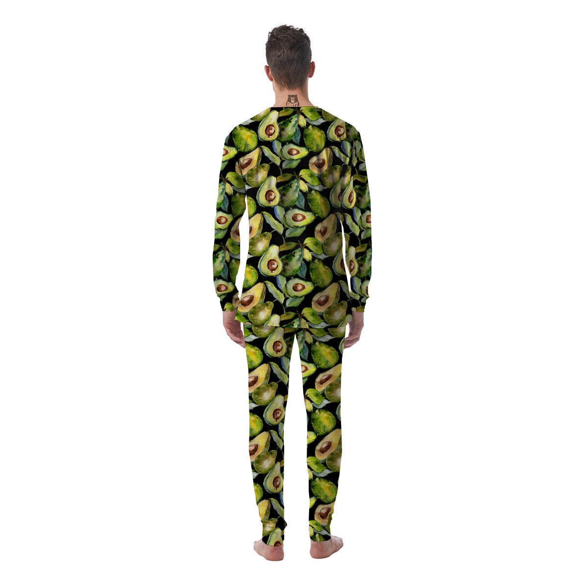 Avocado Watercolor Print Pattern Men's Pajamas-grizzshop