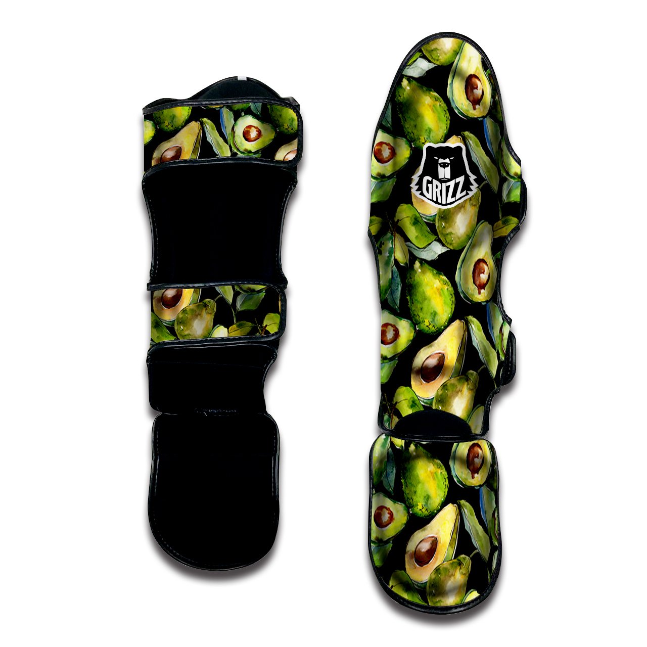 Avocado Watercolor Print Pattern Muay Thai Shin Guards-grizzshop