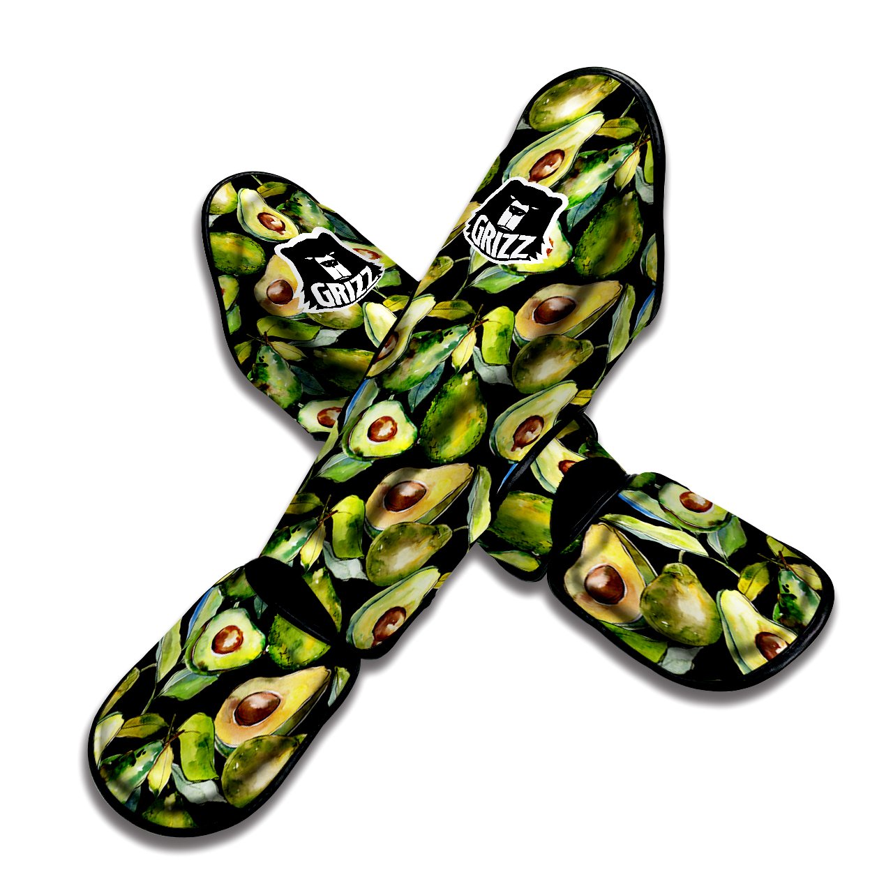 Avocado Watercolor Print Pattern Muay Thai Shin Guards-grizzshop