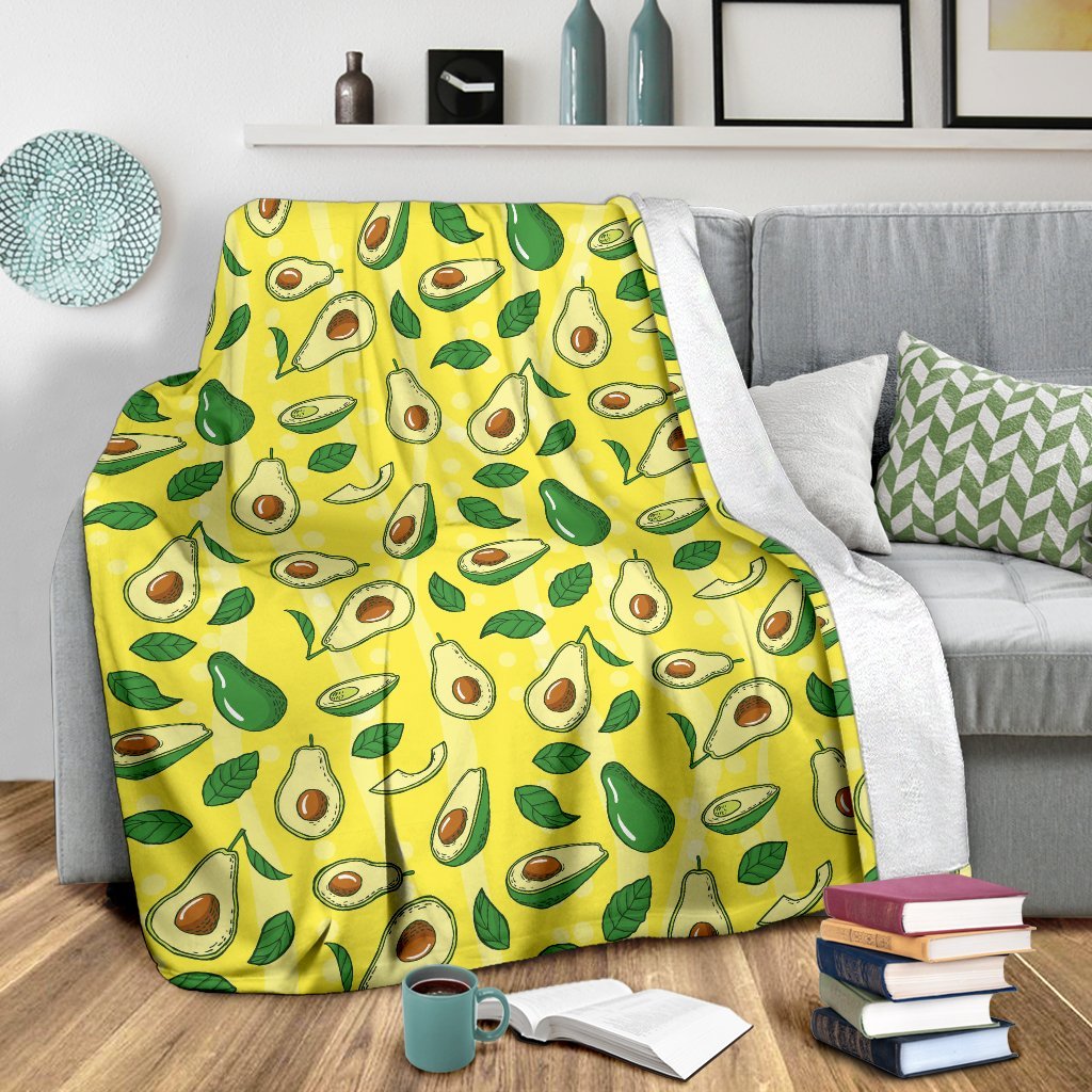 Avocado Yellow Pattern Print Blanket-grizzshop
