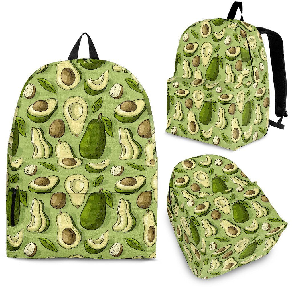 Avocado Green Pattern Print Premium Backpack-grizzshop