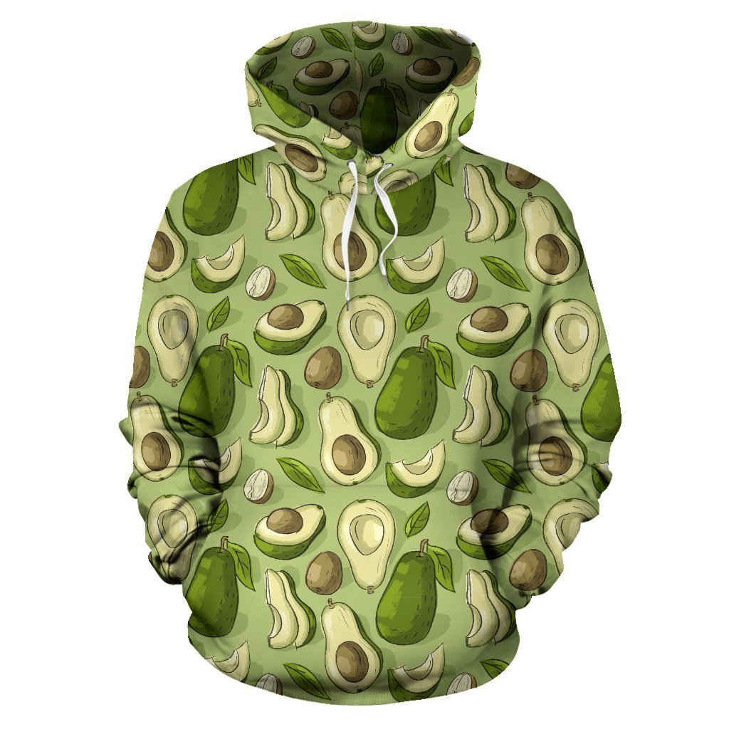 Avocado Green Pattern Print Women Men Pullover Hoodie-grizzshop