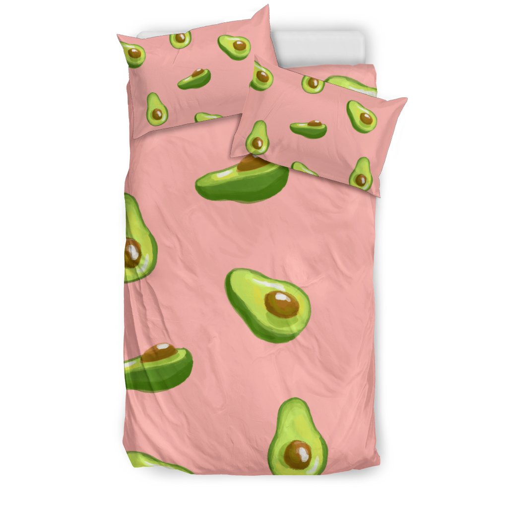 Avocado Pink Pattern Print Duvet Cover Bedding Set-grizzshop